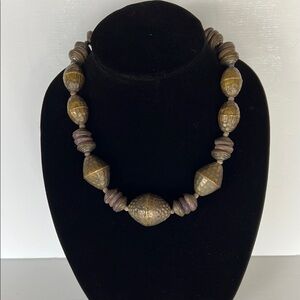 Vintage Brass Beaded Necklace